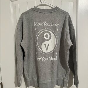 Outdoor voices gray crew neck graphic sweatshirt size XS NWT
